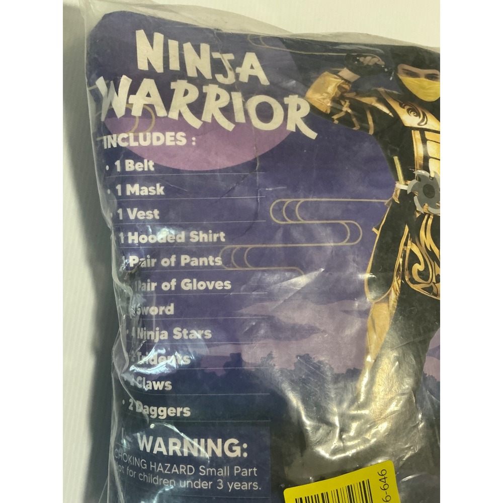 Spooktacular Creations Gold Ninja Warrior Costume Boys Small Black Gold 16pc Set - Picture 2 of 7